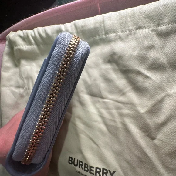 Burberry Blue Mini Zip Wallet - Picture 10 of 11